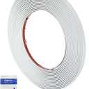 HARFINGTON Peel and Stick Molding Trim 30ft x 0.4" Flexible Wall Trim Self Adhesive PVC Wall Corner Gap Sealing Trim for Wall Ceiling Floor Cabinet Tile Edge Mirror Frame, White