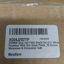 DOWAN Soup and Pasta Bowls Set of 4, White Porcelain Wide Rim Salad Plates, 20 Ounces, Microwave & Dishwasher Safe