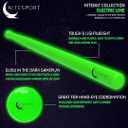 Glow in The Dark Plastic Baseball Bat w/ 3 Glow in The Dark Plastic Baseballs Bundle UV Flashlight Included (Electric Lime), One Size
