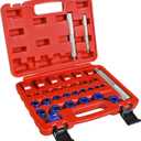 Bearing Press Kit, 33pc Bearing Race and Seal Driver Set with Metric Adapters, Seal Driver Set with 3 Knurled Handles, Bushing Driver Set for Wheel Bearing Installation, Fits Most Automotive