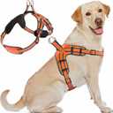 Dog Harness for Large Dogs Back D-Ring Control No Choking Pressure-Free Chest Design Comfortable Padded Adjustable Reflective Vest Harness for Daily Walks Training Easy Control Outdoor Use Secure Fit (Orange)