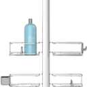 simplehuman Adjustable and Extendable Shower Caddy XL, Stainless Steel and Anodized Aluminum
