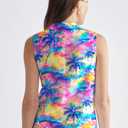 ASTANFY Women Hawaiian Shirts Summer Beach Tank Tops Colorful Sleeveless Vacation Shirts (M)