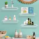 12 Inch L-Shaped Acrylic Floating Shelf Wall Mounted Shelves Invisible 5MM Thick Shelf for Wall Storage Clear Shelves for Makeup Photo Picture Book Record Display 2 Pack