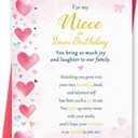 4 x Niece Birthday Card, 5x7 inches