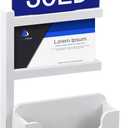 Weysat Real Estate Business Card Holder Wooden Display Stand Farmhouse Business Card Organizer Real Estate Agent Gifts Supplies for Office Reception(Blue)