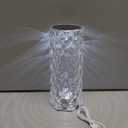 Portable Crystal Table Lamp,3 Color Touch Control Rechargeable Lamp,Crystal Bedside Lamp,Night Light,Room Decor Desk Lamp,Bedroom,Living Room,Kitchen,Dining Room Lamp (3-Color Rose)