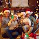 Zomiboo 48 Pcs Christmas Party Favors Bubble Wands Bulk Xmas Mini Bubbles Bottles Christmas Bubble Toys for Kids Classroom Prizes Gift Goodie Bags Fillers Holiday Birthday Party Supplies (Red)