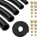 smseace 55pcs 6.6Ft 5-Size Fuel Line Hose Kit - 3/8 Inch 1/2 Inch 5/16 Inch 1/4 Inch 3/16 Inch ID NBR Rubber Fuel Hose with Hose Clamps for Small Engines Automotive Replacement Fuel Hoses