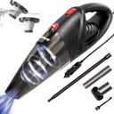 Car Vacuum Cleaner, 12V/106W High Power Handheld Portable Car Vacuum with 16 Ft Cord, Attachments, Filters and Storage Bag, Suitable for Car (Red Button)