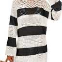 ANRABESS Women Swimsuit Crochet Swim Cover Up 2025 Summer Bathing Suit Swimwear Mesh Knit Beach Dress Vacation Outfits
, Size S