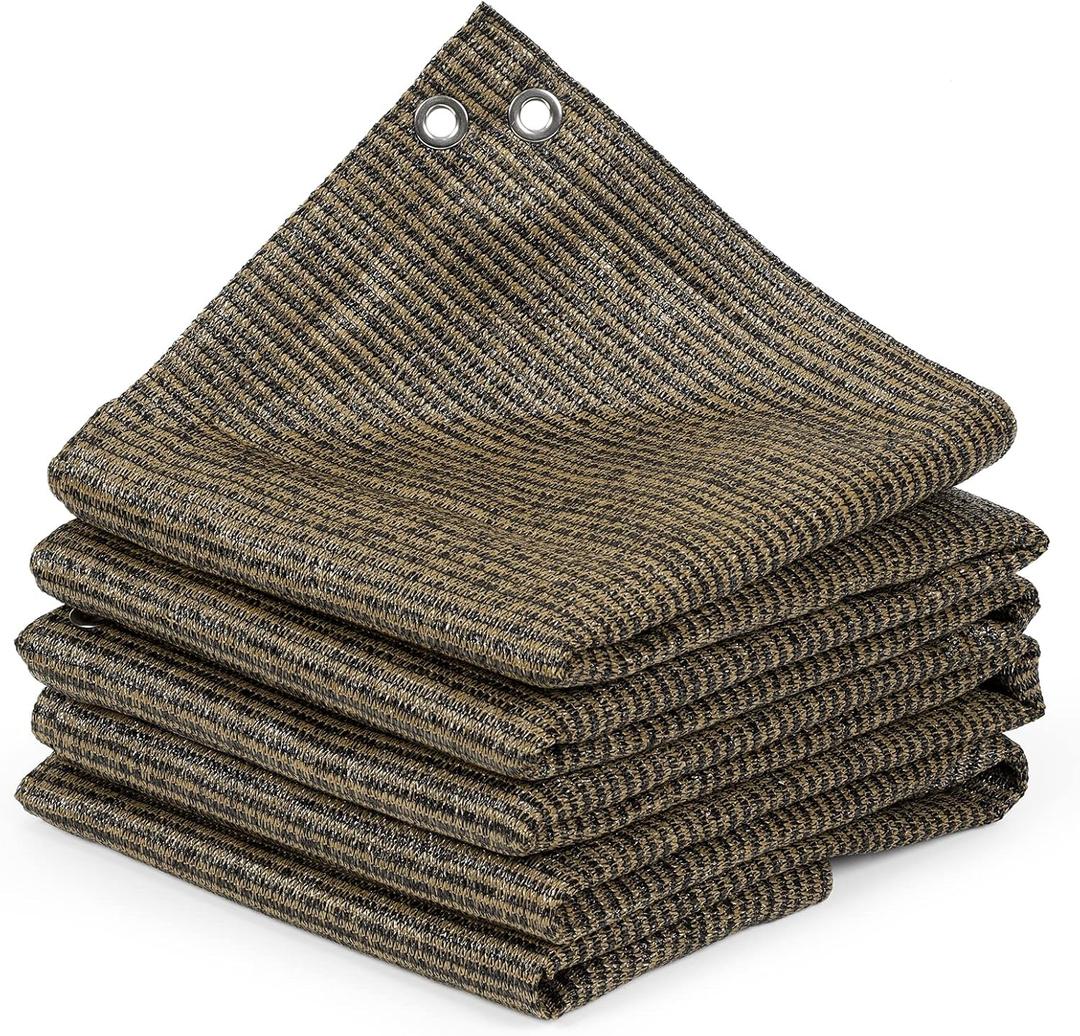 Pergola Shade Cloth,6x10 FT Sun Shade Fabric with Stainless Steel Reinforced Grommets for Shade Covers, Patios, Decks, and Backyards(Mocha) (6 ftx10 ft)