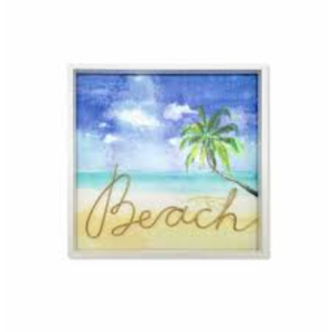 Beach with Palm Trees Pacific Beach Window Water Bottle Bumper Sticker