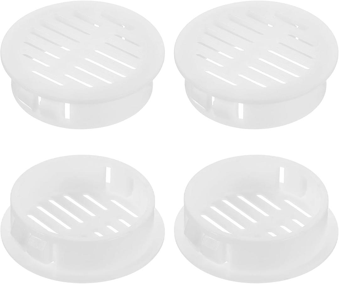 uxcell Round Soffit Vents 1 inch, 16Pcs White Plastic 35mm Soffit Vent Cover - Circular Air Vent Grille - Air Flows Easily for Bathroom Home, Office, Kitchen, Cabinet, Wardrobe