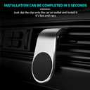 2 x Car Vent Phone Mount Secure Clip Magnetic Phone Holder for Car Vent Universal Phone Mount with Strong Magnetic Grip Silver