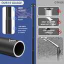 10 Gauge Flag Pole for Outside House 120 MPH, Heavy Duty Flagpole Hardware Kit 3mm Thick with Solar Light, 20FT Black with 1 Flag for In Ground Use