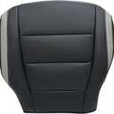 Front Driver Side Bottom Perforated Seat Cover Microfiber Leather Black with Gray Line #RB Compatible with Ford F150 2017 2018 2019 2020