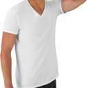 Hanes Men's Undershirts T-Shirt Pack, V-Neck Cotton Tees for Men, Moisture-Wicking, Odor Control, White Multi-Pack (White, L)