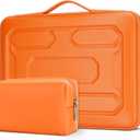 DOMISO Laptop Hard Case 15-16 inch Waterproof Shockproof Hard Shell Laptop Sleeve with Handle & Storage Pocket, Compatible with MacBook, HP, Dell, Orange