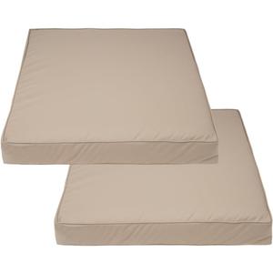 Covers & All Square Outdoor Cushion Covers for Patio Furniture Sets, Water, Tear & UV Resistant Polyester Cushion Slipcover with Zippers (Pack of 2) (28" L x 28" W x 4" Thick, Beige)