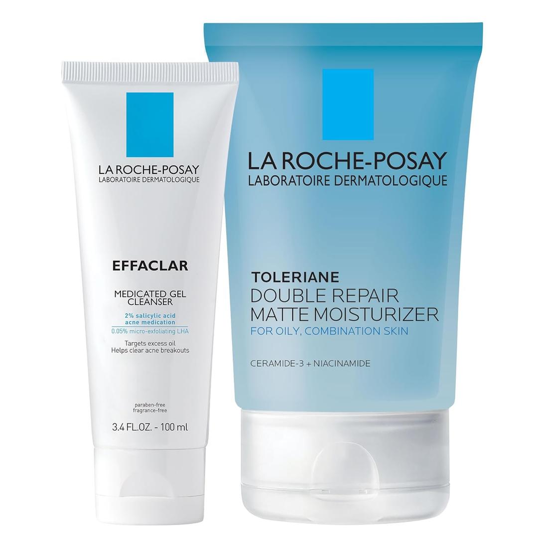 La Roche-Posay Effaclar Medicated Gel Cleanser, 2% Salicylic Acid Cleanser + LHA + Glycerin, Dermatologist Tested Foaming Acne Face Wash, Clear & Prevent Acne Breakouts, Oil Free, Targets Excess Oil (2.95 Fl Oz (Pack of 2))