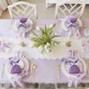 Shinylin 12 Pcs Easter Bunny Gift Bags Velvet Bunny Birthday Decoration Purple Lavender Birthday Party Favor Rabbit Reusable Goodie Treat Bag for Spring Easter Baby Shower Garden Tea Party Supplies