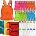 Bulyoou 60 Pcs Back to School Supplies with Backpacks Water Bottle Pencil Pouch Bulk School Backpack Donate Set for School(Novel)