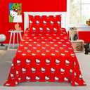 Hello Kitty Bedding Set Twin Bed - Bundle with Bedspread, Flat Sheet, Fitted Sheet, and Pillowcase for Twin Bed Plus Stickers, More