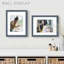 Golden State Art, 11x14 Picture Frame with Mat for 8x10 - High Definition Glass Wall Mounting Horizontal Vertical Display (Blue, 2 Pack)