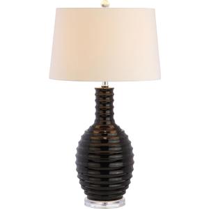JONATHAN Y JYL8020B Dylan 29.5" Ceramic LED Table Lamp Contemporary Transitional Bedside Desk Nightstand Lamp for Bedroom Living Room Office College Bookcase LED Bulb Included, Black