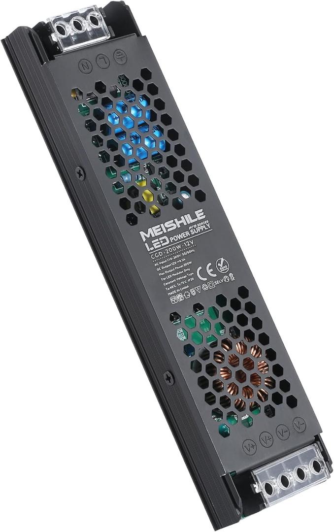 Regulated Switching Power Supply LED, 110v Ac to 12v Dc LED Power Supply, 200w 16.5A LED Driver, 110v Converter, LED Transformer, Industrial Transformer, Power Supply, Adapter for LED Strip Light