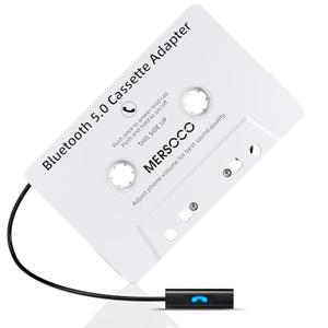 Car Audio Bluetooth 5.0 Cassette Receiver, Cassette Bluetooth Adapter for Car Tape Player, Wireless Cassette Aux Adapter with Hands-Free Calling, Universal Compatibility for Smartphone,Tablet(White)