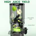 EanOruus Cold Press Juicer, 5.3" Wide Feed Chute Juice Extractor Machine with 400W, High Juice Yield, Slow Masticating Juicer for Whole Vegetables & Fruits, Metallic Silver
