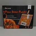 Sliding Pizza Peel, large Pizza Peel Metal Sliding Tray 15" X 13" Making 12 Inch, 304 Stainless Steel Metal Premium Pizza Board with Solid Wood Handle, and Pizza Cutter Wheel