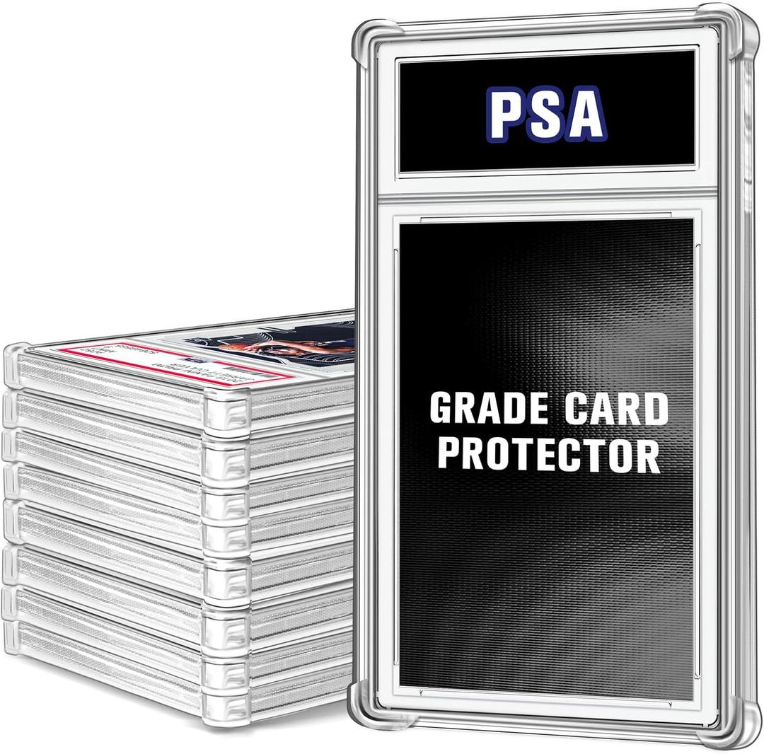Graded Card Protector 8 Pack, Standard PSA Slab Case, TPU Air Cushion Edge Protectors for PSA Slabs