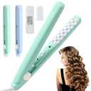 Wave Hair Curling Iron Root Lifter and Volume Enhancer, Portable Travel Curlings Wand, 2 in 1 Minis Curlings Irons for Short and All Hair TypesGreen