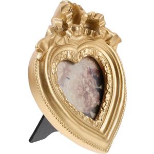 Amosfun Heart Shaped Picture Frame Graduation 2025 Party Decoration Photo Frame Fits 3" x 3" Pictures for Home Tabletop or Wall Ornament