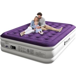 CHILLSUN Queen Air Mattress With Built in Pump, 18" Raised Upgraded Inflatable Mattress Blow up Mattress, Strong Support Puncture Resistant Air Bed for Camping Home&Guests, Colchon Inflable 650lbs Max