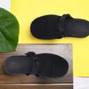COFACE Womens Orthotic Sandals Ladies Fashion Breathable Mesh Mules Round Toe Backless Loafers Slides Adjustable Wedge Heel Cushion Walking Sandles With Comfortable Arch Support (Black), US 10