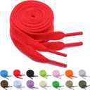 2 x 2 Pairs Flat Shoelaces for Athletic Running Sneakers Casual Shoes Unisex Colorful Shoe Laces Polyester