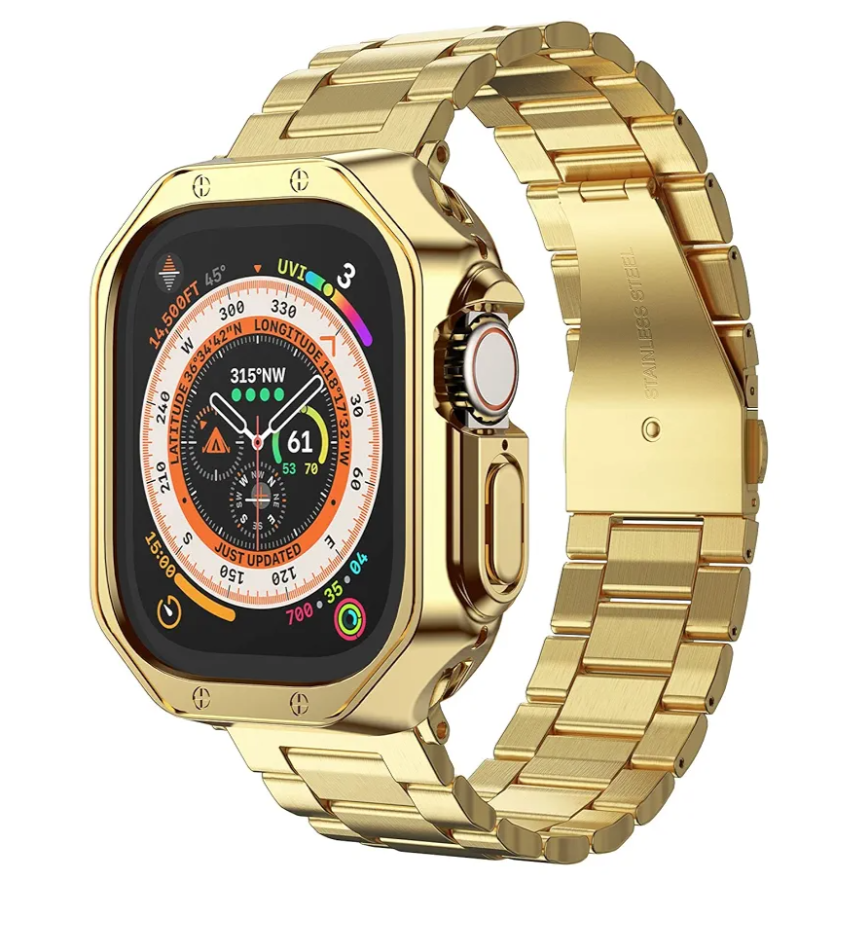 Smart Watch for Men, 2.02â€ HD Big Screen Rugged Smart Watch with Bluetooth Call Blood Oxygen Heart Rate Sleep Fitness Tracker, Built-in DIY Dial 123 Sport Modes Watch for Android IOS Gold Steel Strip