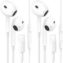 2 Packs Wired Headphones for iPhone Earbuds [Plug and Play,No Bluetooth] Built-in Mic & Volume Control Noise Reduction Earphones for iPhone 14/13/12/11/XR/XS/X/8/7/SE/Pro/Pro Max, Support All iOS