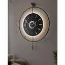 Wall Art Clock Decor with LED Light,Wall Clock Decorative,Modern Silent Non-Ticking Quartz Clock, Crystal Porcelain Dial,for Living Room Entrance