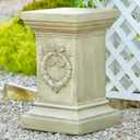 19.57" Tall Garden Pedestal Stand for Statues, Heavy Duty Magnesium Oxide Plant Stand, Weatherproof Outdoor Pedestal for Sculptures, Flower Pots, Decor Sturdiness Plinth Base Statue Riser