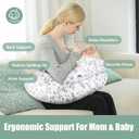 Chilling Home Nursing Pillow Adjustable, Pillow for Breast Feeding Bottle Feeding, Large Size More Support for Mom, Breastfeeding Essentials, Removable Cover