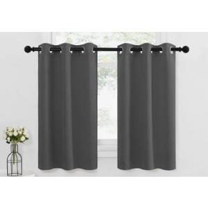 Grey Black Out Short Curtains 41.5x45 inch