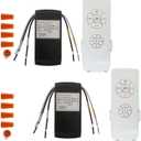 2 Pack Universal Ceiling Fan Remote Control Kits,Fan Speed,Light and Timing 3 in 1 Wireless Remote for Hunter Honeywell Harbor Breeze and Other Ceiling Fan Lamps