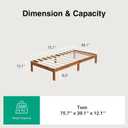 Novilla 12 Inch Wooden Twin Bed Frame, Platform Twin Size Bed Frame Without Headboard, Sturdy Wood Slat Support, No Box Spring Needed, Easy Assembly, Natural