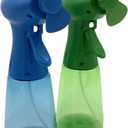 2 Pack Elite Handheld Water Misting Fans Portable Battery Powered Compact Cooling Fan for Home Office and Outdoors (Blue/Green)