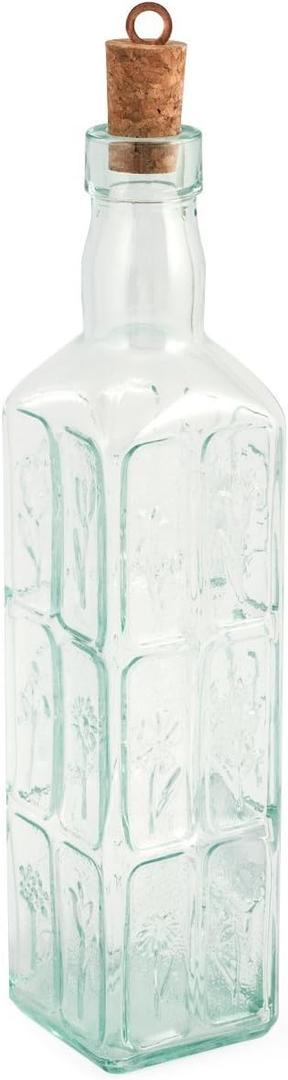 Bormioli Rocco Country Home Fiori Bottle, 18-1/2-Ounce, Clear, Glass